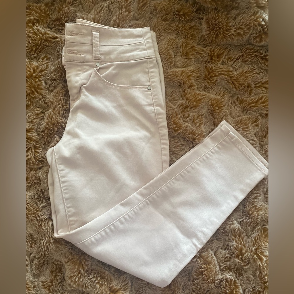 Live Free light pink skinny jeans